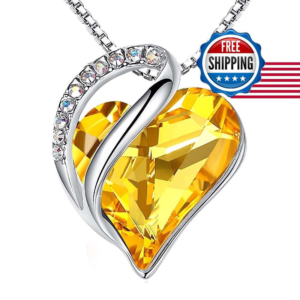 Infinity Love Heart Birthstone Necklace for Women Mothers Day Gift